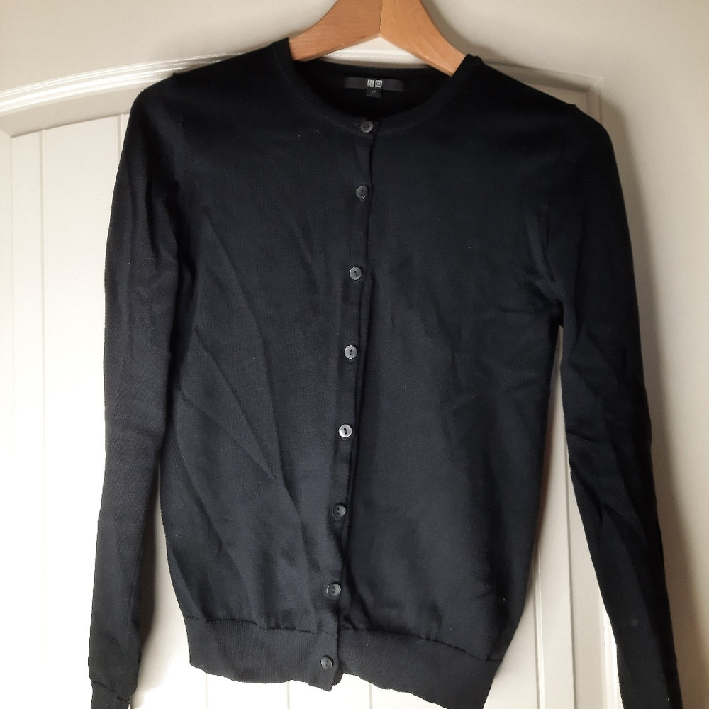 Black button up sweater